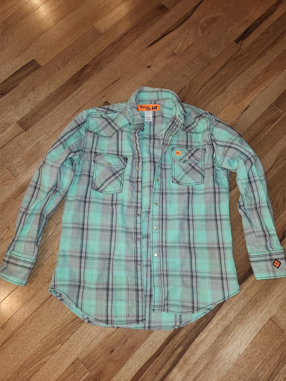 Mens Wrangler FR Button Up Shirt Large